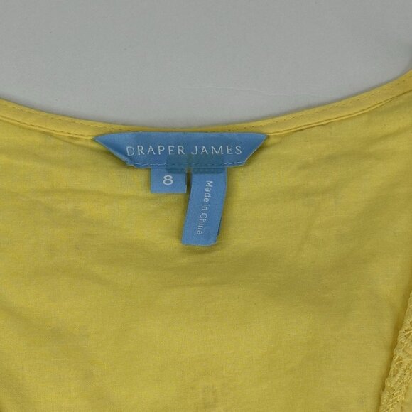 Draper James‎ Women's Yellow Eyelet Flutter Sleeve Wrap Luxury Dress 8/C36 - Picture 6 of 16